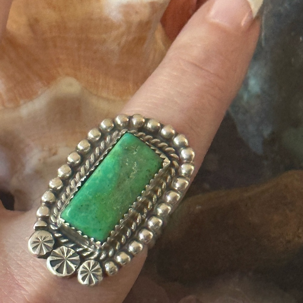 Turquoise Native Made 925 Solid Sterling Silver R… - image 4